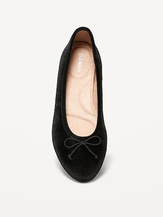 Velvet Bow-Tie Ballet Flat Shoes for Women | Old Navy (CA)