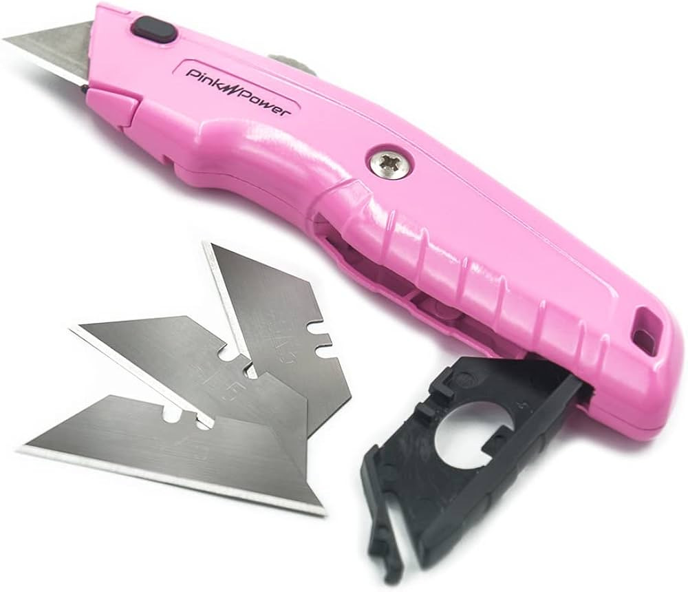 Pink Power Pink Box Cutter Retractable, Pink Utility Knife for Carpet, Cute Box Cutter Knife Heav... | Amazon (US)