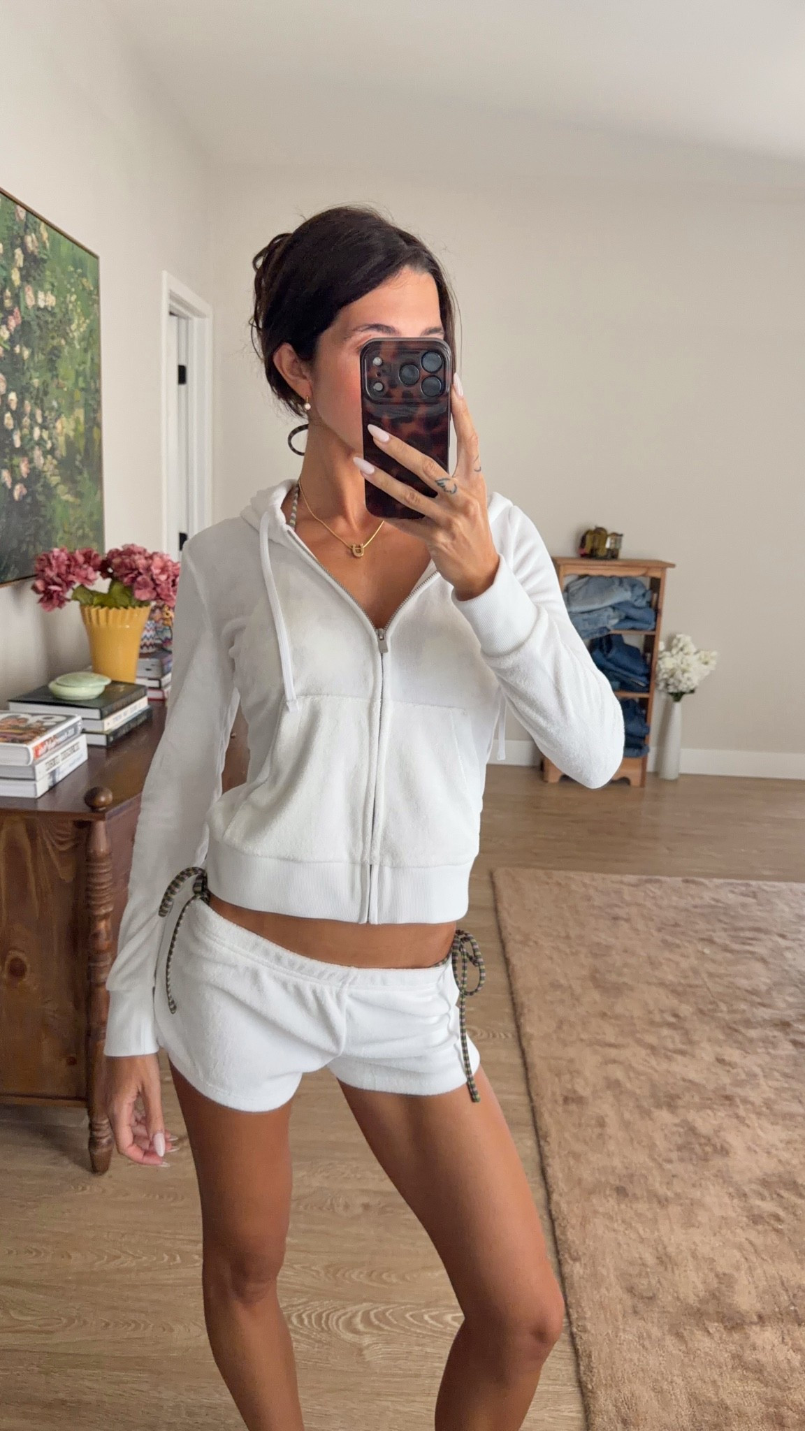 Summer outfit! Perfect for lounging or as a cover-up on a beach vacation! Size S jacket and S shorts

#LTKSeasonal #LTKSwim #LTKootd