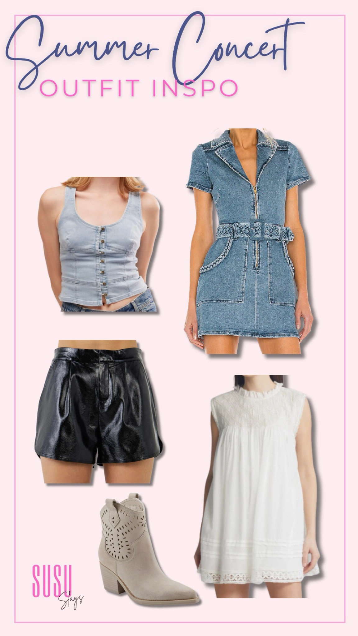 Summer concert outfit inspo! That denim dress is my new go to! Denim dress, leather shorts, denim vest, white dress, cowgirl boots


#LTKSeasonal #LTKStyleTip