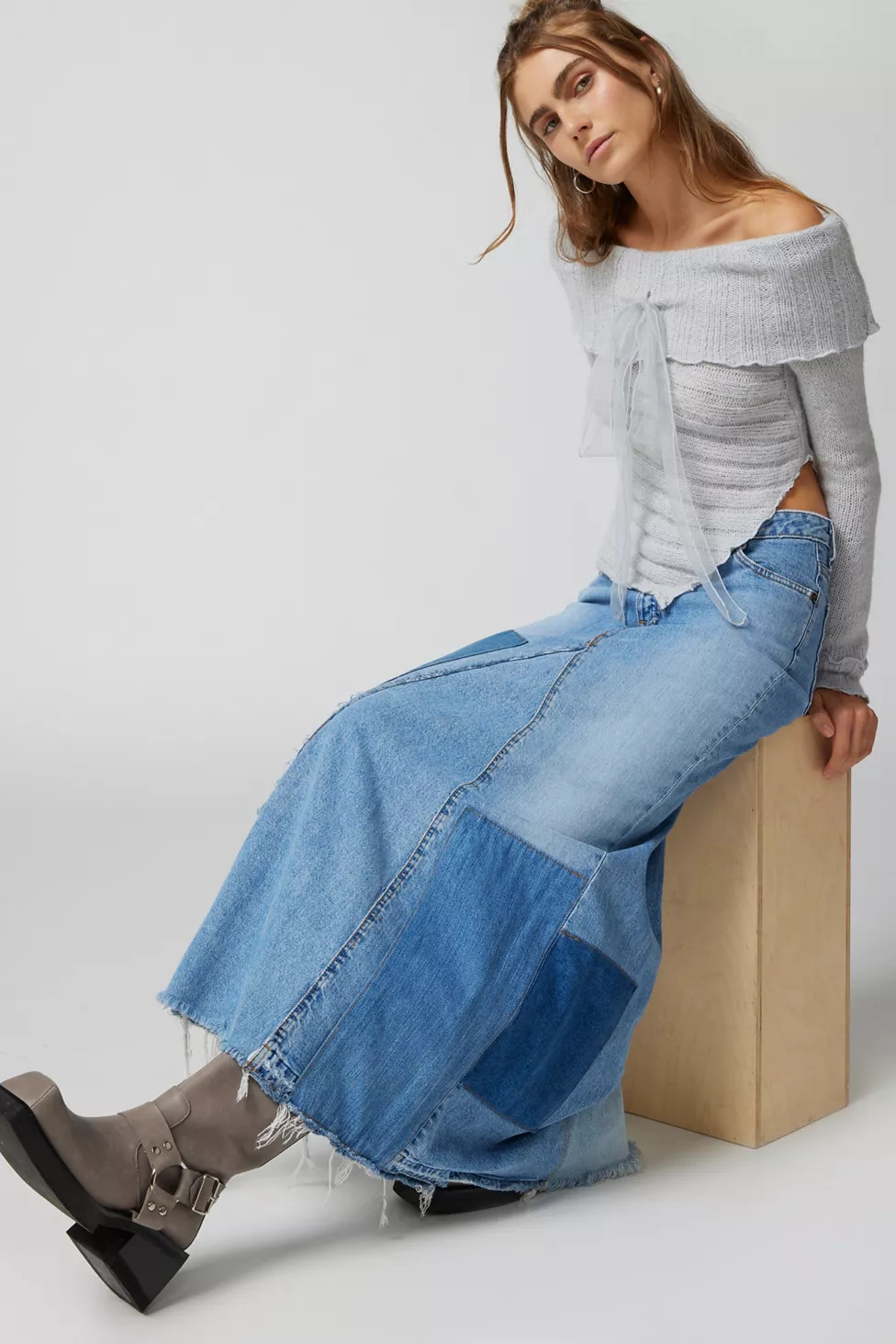 Urban Renewal Remade Pieced Denim Maxi Skirt | Urban Outfitters (US and RoW)