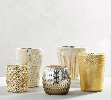Eclectic Mercury Hurricanes - Gold | Pottery Barn (US)