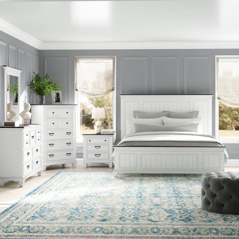 Withyditch Wood Bedroom Set With Shiplap Panel King Bed, Dresser, Mirror, Nightstand, and Chest | Wayfair North America