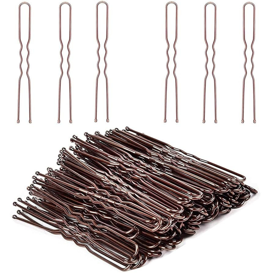 Brown Hair Pins,50pcs U shape Hair Bun Pins Bun Pins Hair Clips Hair Grips for Women Hair Styling... | Amazon (UK)