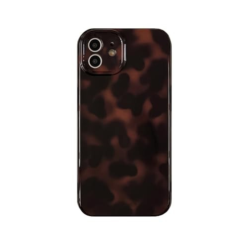 Reezaddin Aesthetic Tortoise Shell Phone Case for iPhone 12 6.1in,Retro Cool Girl Leopard Print Brown Amber Trendy Full Camera Protective Cover for iPhone 12 6.1" | Amazon (US)