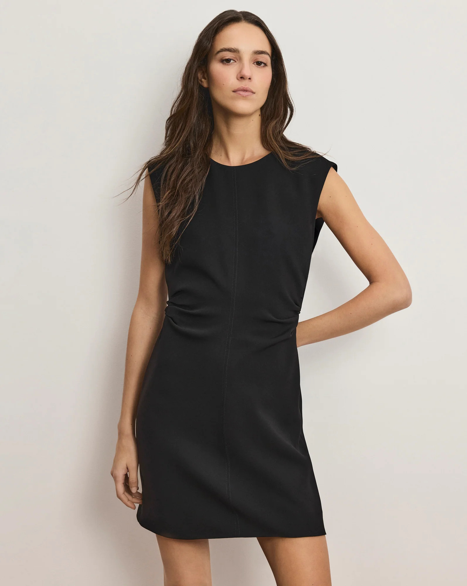 Imara Crepe Mini Dress in Black | Veronica Beard | Veronica Beard