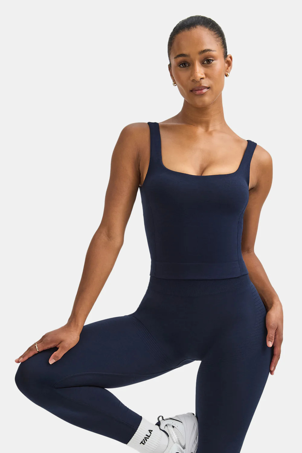 Sculpt Seamless Built-In Bra Vest - Navy Marl | TALA (UK)