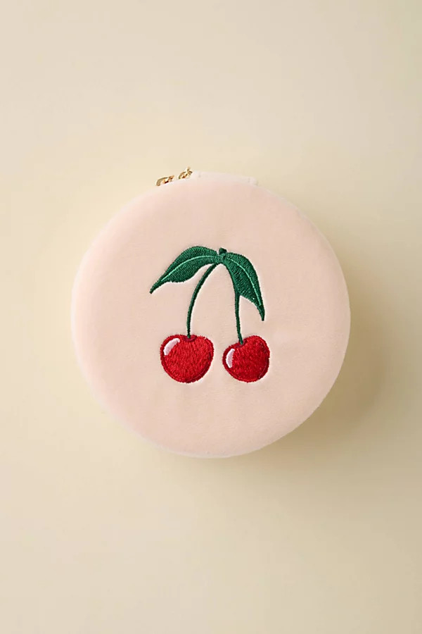 Cherry Velvet Jewelry Case in Pink at Urban Outfitters | Urban Outfitters (US and RoW)