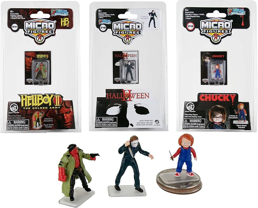 Worlds Smallest Universal Studios Horror Micro Action Figures 3-Pack (Chucky, Michael Myers, and ... | Amazon (US)