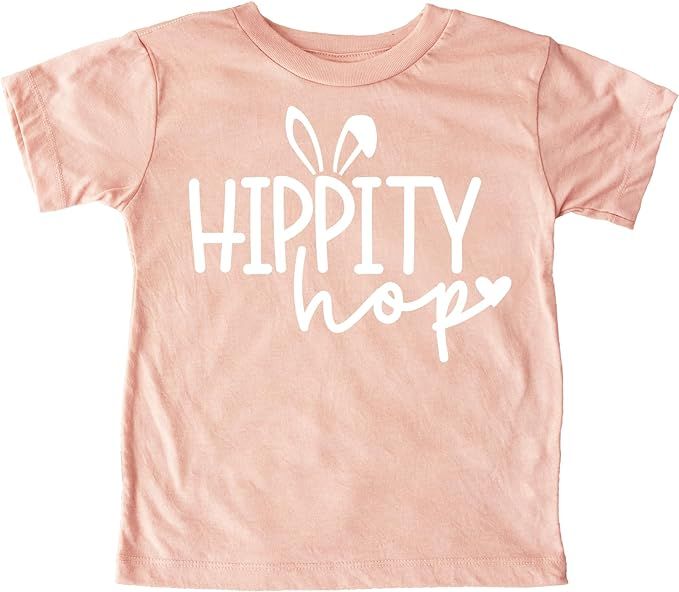 Olive Loves Apple Hippity Hop Easter Bunny Shirt Girls Easter Shirt Peach Cute Shirt for Toddler ... | Amazon (US)