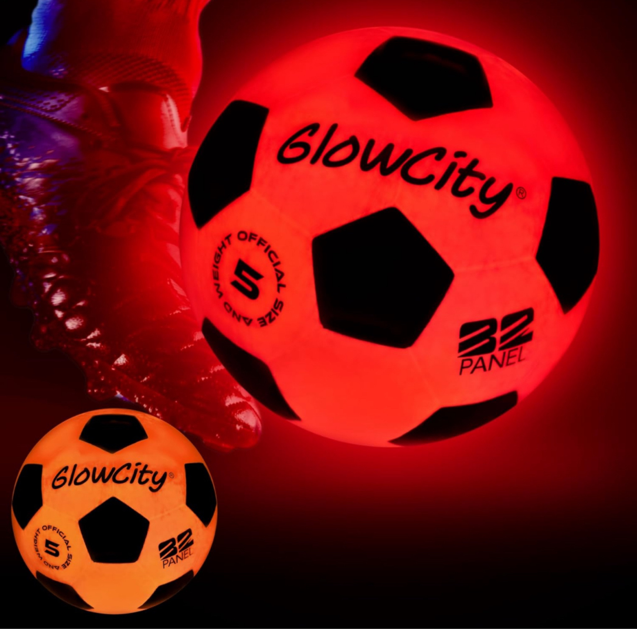 Glow in the dark soccer ball