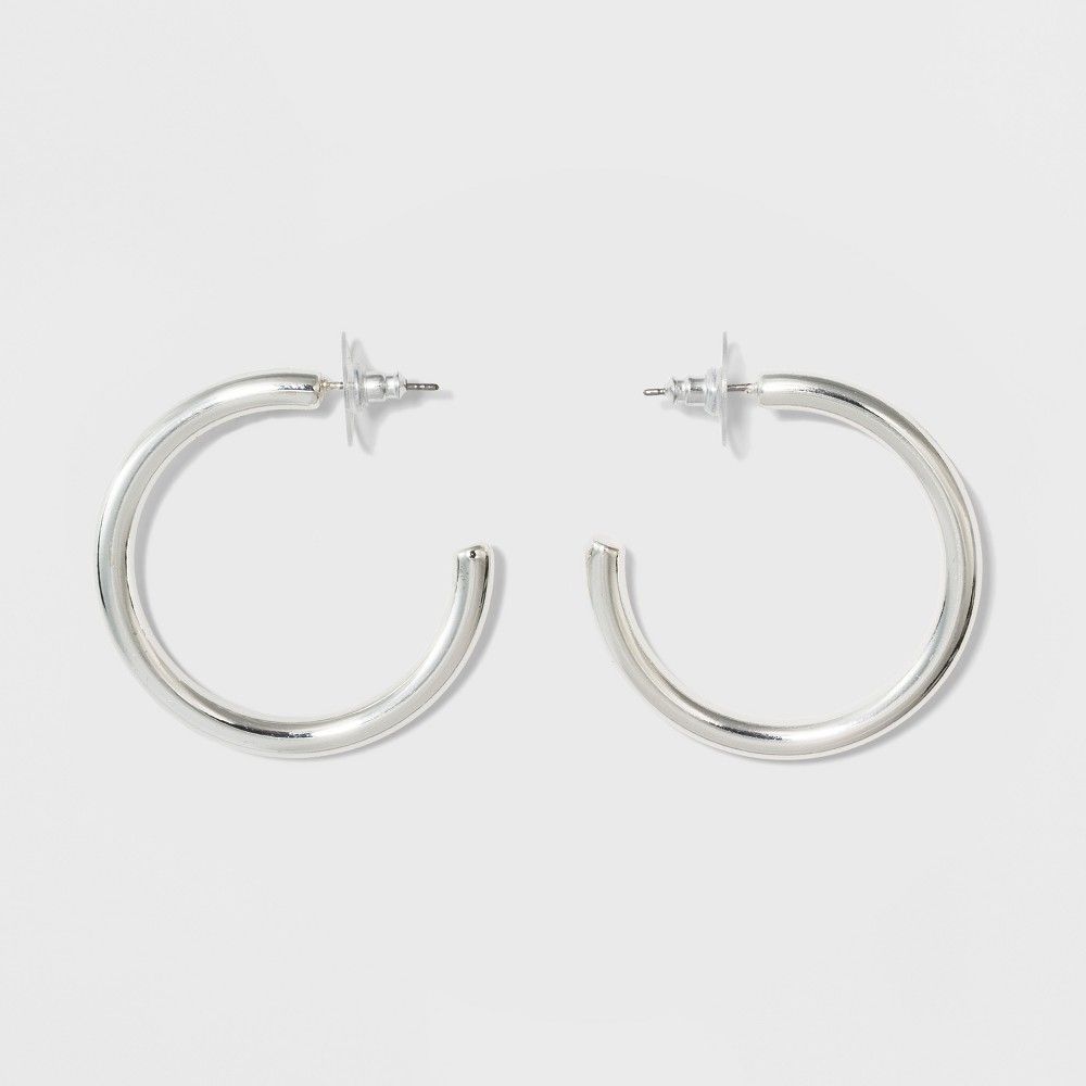 Sugarfix by BaubleBar Minimal Hoop Earrings - Silver, Girl's | Target