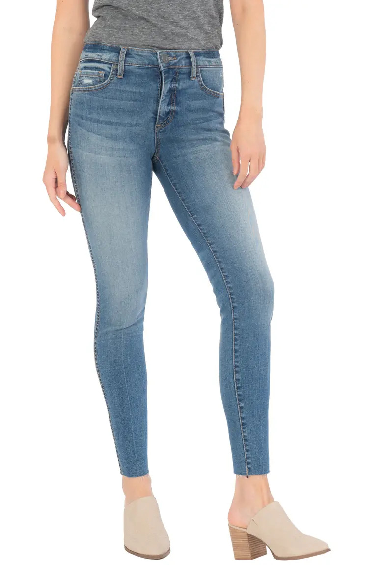 KUT from the Kloth Donna Fab Ab High Waist Raw Hem Ankle Skinny Jeans | Nordstrom | Nordstrom