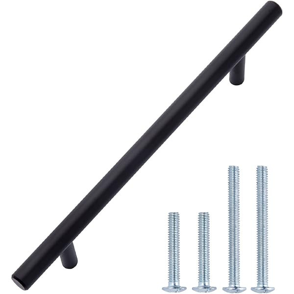 Amazon Basics Euro Bar Cabinet Handle (1/2-inch Diameter), 8.69-inch Length (6.31-inch Hole Center), | Amazon (US)