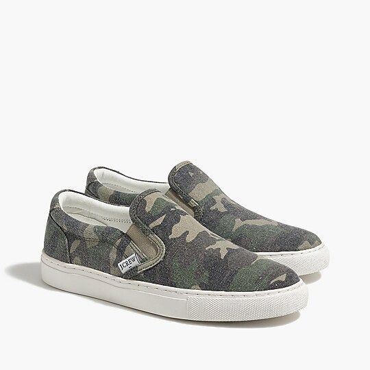 Factory: Printed Road Trip Canvas Slip-on Sneakers For Women | J.Crew Factory