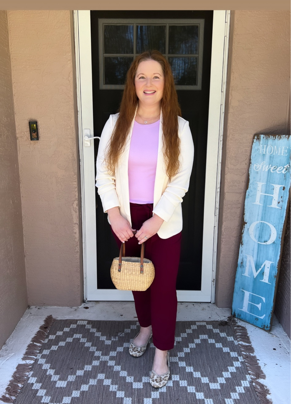 Walmart Scoop Blazer, Walmart Spring style, Off white blazer, Target style, Loft pants, LTKworkwear, Petite pants, Rothys, ballet flats, Sea & Grass bucket tote, Valentine’s Day outfit inspo

#LTKmidsize #LTKSeasonal #LTKworkwear