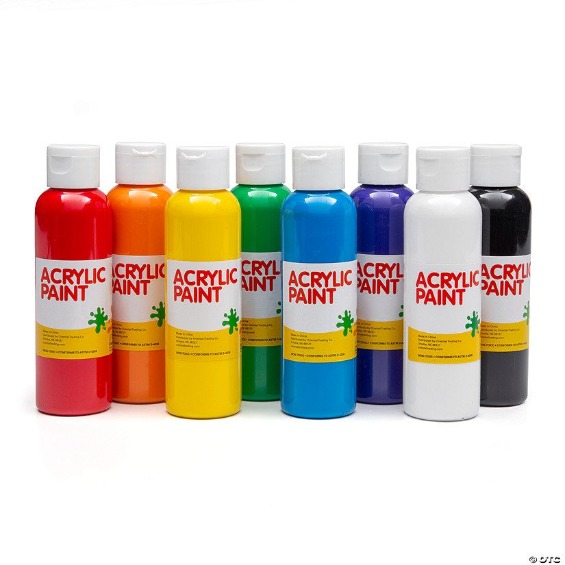 8-Color Acrylic Paint Set - 4 oz. | Oriental Trading Company