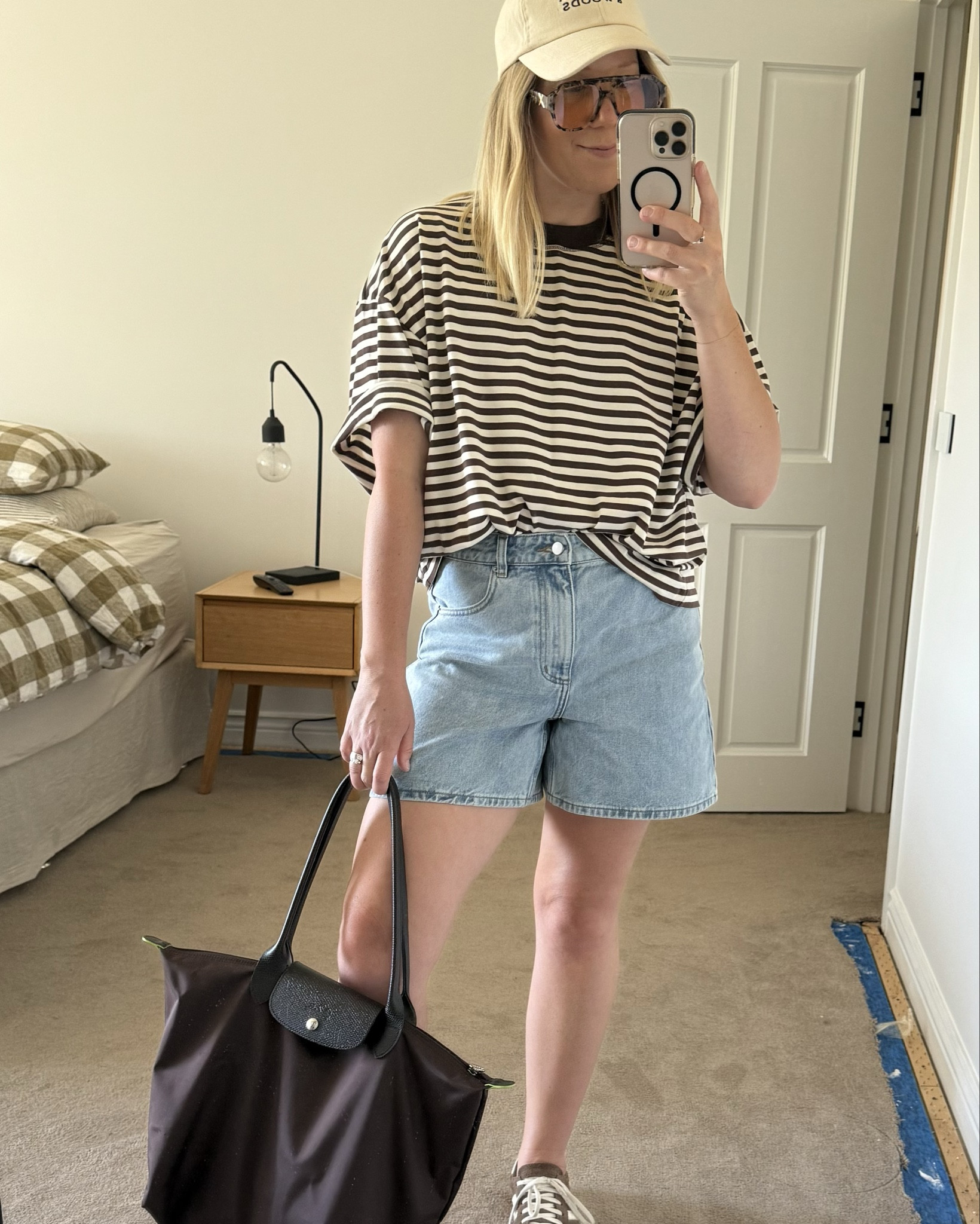 Chocolate brown stripes for a day of school holiday activities. Wearing a small in the tee and a 10 in the shorts x 

#LTKaustralia