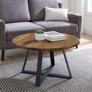 Middlebrook Designs Barnett Round Metal Wrap Coffee Table - On Sale - Overstock - 21234443 | Bed Bath & Beyond