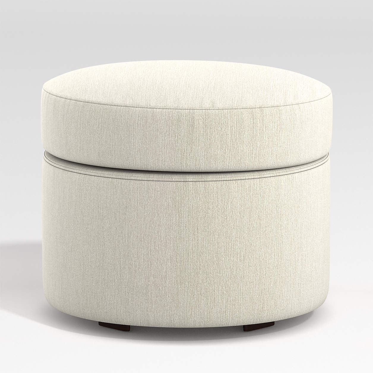 Infiniti Round Storage Ottoman + Reviews | Crate & Barrel | Crate & Barrel