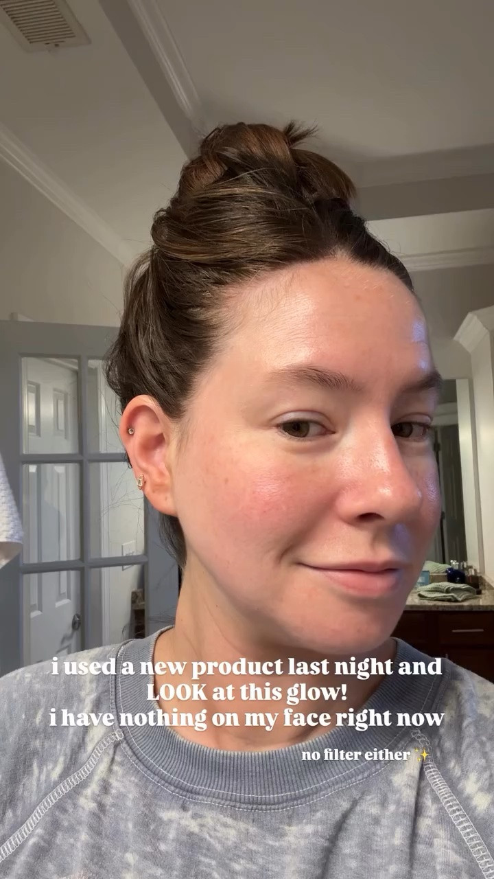 i used a new product last night and LOOK at this glow! 
i have nothing on my face right now  no filter either ✨

#LTKgrwm #LTKselfcare #LTKmorningroutine