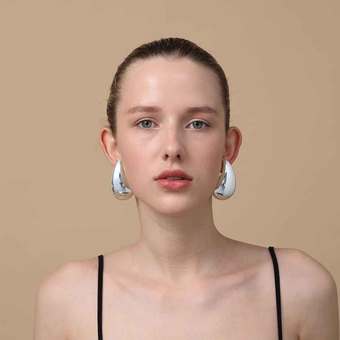 Ascona 25/32/47mm Chunky Gold Hoop Earrings for Women | Lightweight Tear Drop Earrings | Gold Dro... | Amazon (US)