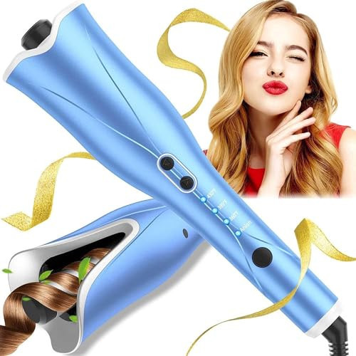 Auto Hair Curler, Automatic Curling Iron Wand with 4 Temperatures & 3 Timers, Curling Iron with 1" Large Rotating Barrel, Dual Voltage Auto Shut-Off Spin Iron for Hair Styling | Amazon (US)
