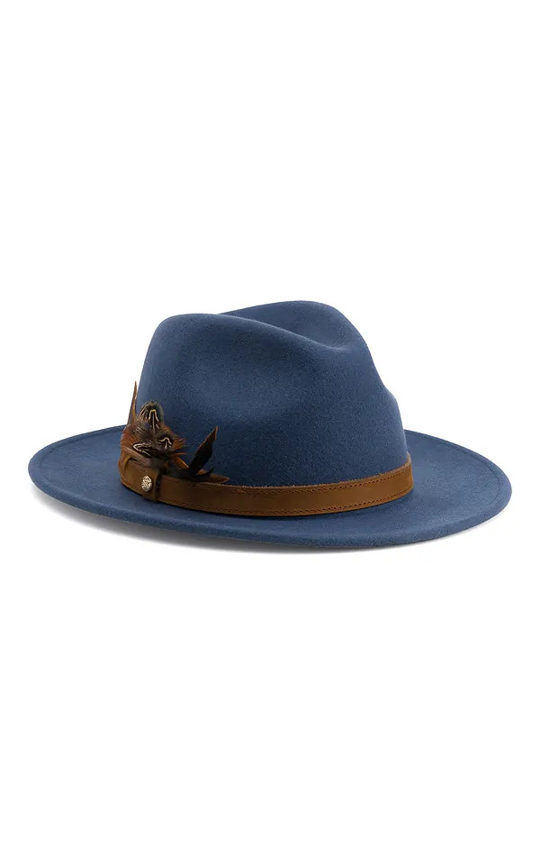 Ladies Wool Felt Feather Detail Fedora | The House of Bruar
