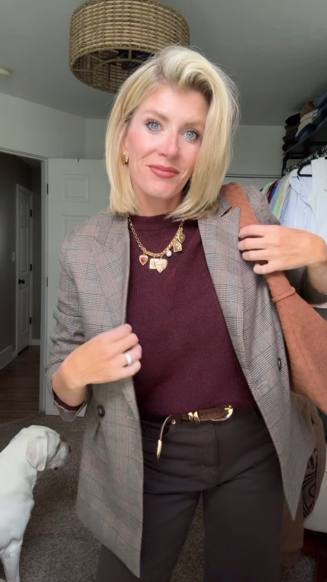 Modest mom outfit
Fall outfit
Blazer
How to style blazer
Brown pants
Burgundy sweater
Evereve
Amazon
H&M
Girls night


#LTKWorkwear #LTKOver40 #LTKStyleTip