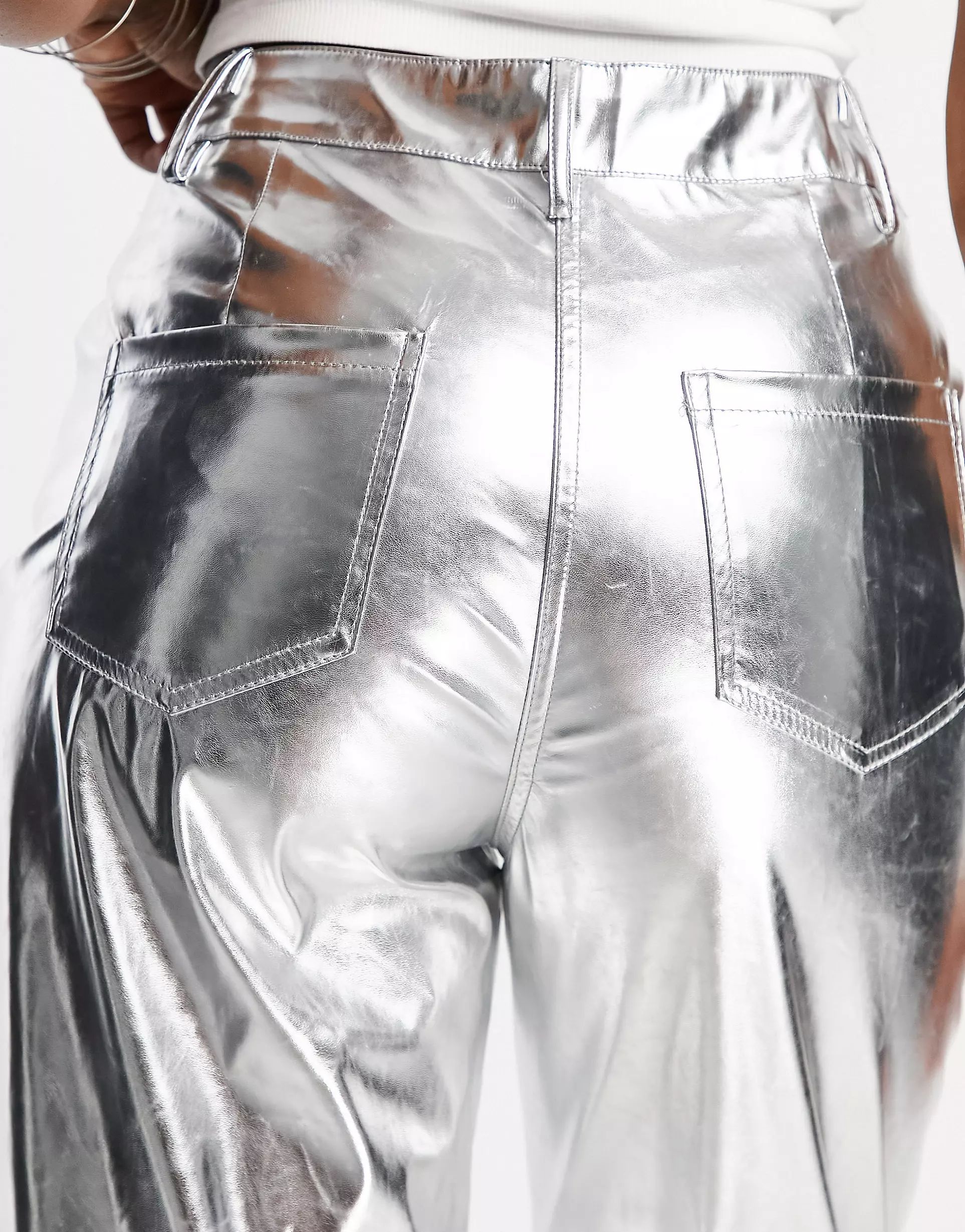 Amy Lynn lupe pants in metallic silver | ASOS (Global)