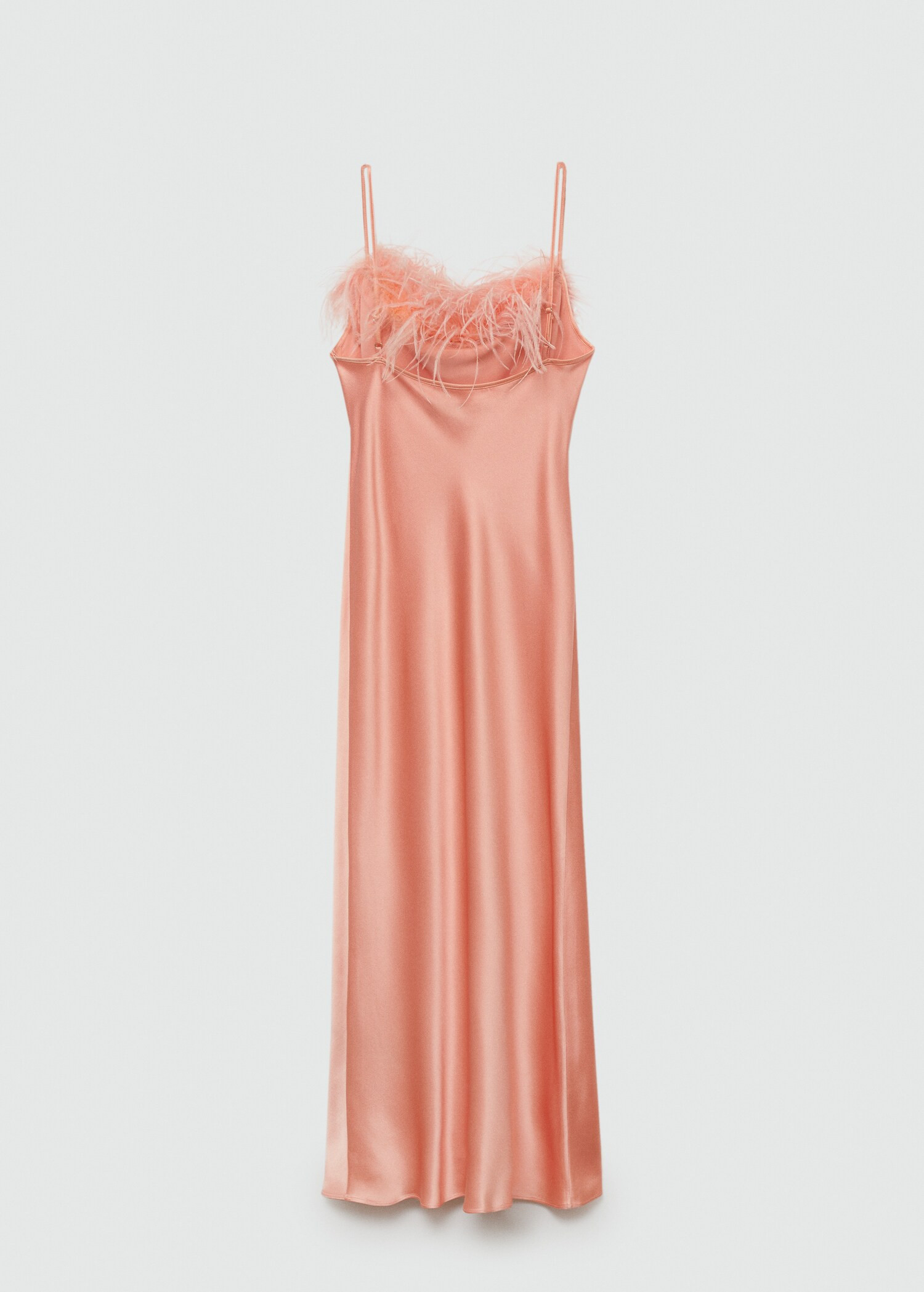 Satin dress with feather detail - Women | MANGO United Kingdom | MANGO (UK)