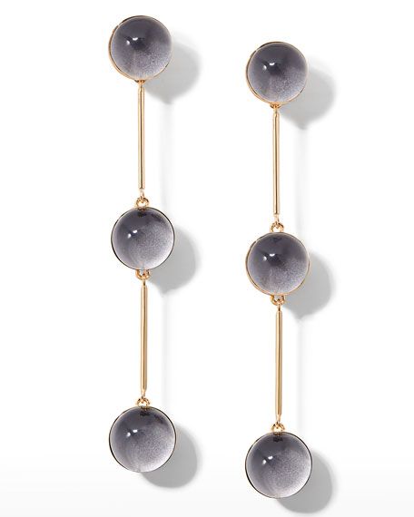 Small Triple Ball Drop Earrings, Clear | Neiman Marcus