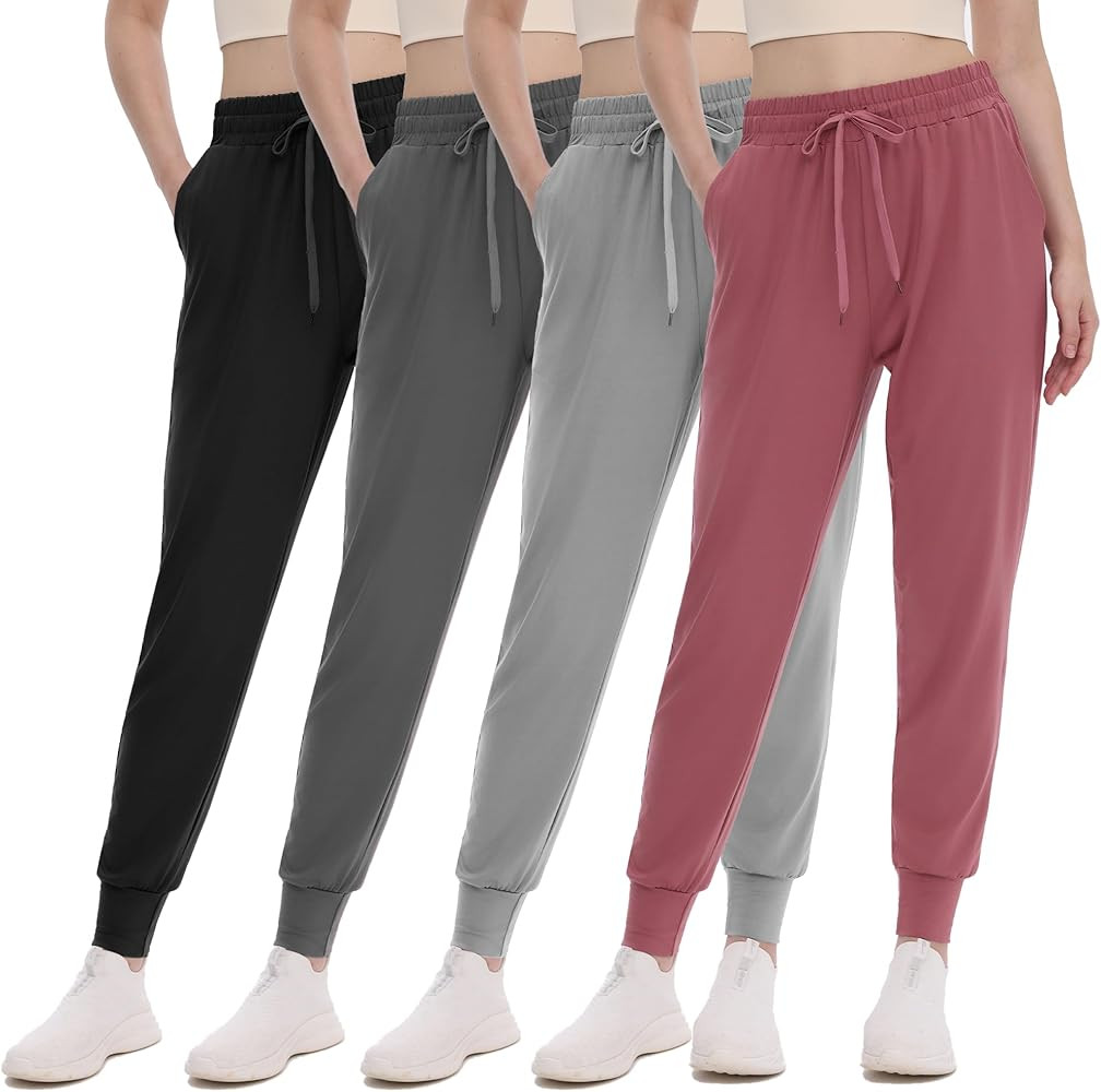 GAYHAY 4 Pack Joggers for Women - Drawstring Jogger Sweatpants Women Athletic Sweat Pants with Po... | Amazon (US)