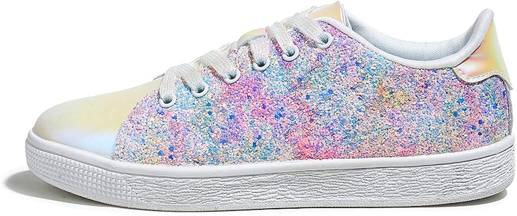 LUCKY STEP Glitter Sneakers Lace up | Fashion Sneakers | Sparkly Shoes for Women | Amazon (US)