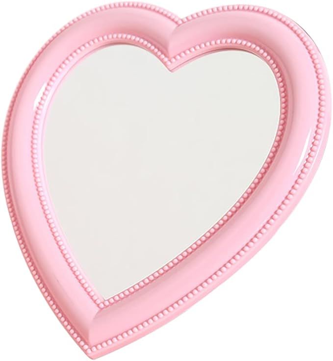 Mokoze Heart Shaped Makeup Mirror Wall Desktop Cosmetic Mirror Bedroom Vanity Mirror, Home Decora... | Amazon (US)