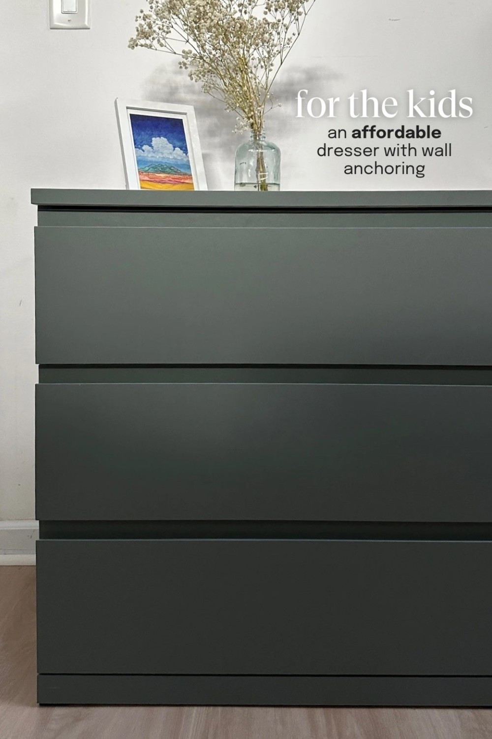 An affordable dresser for your kids, or your dorm room! For less than $150, snag this beautiful gray/green three drawer dresser from IKEA! Also available in white and oak, and as a nightstand. Designer approved.✔️

#LTKHome #LTKKids #LTKSaleAlert