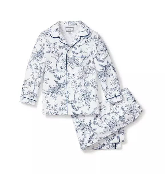 Petite Plume Kid's Twill Pajama Set in Blue Timeless Toile | Janie and Jack
