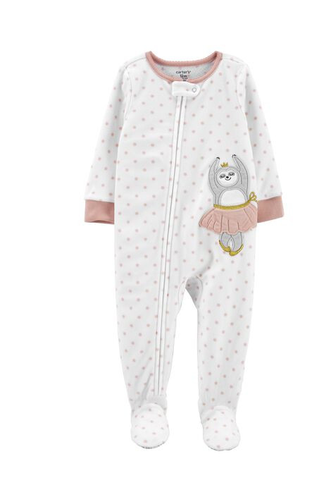1-Piece Ballerina Sloth Fleece Footie PJs | Carter's