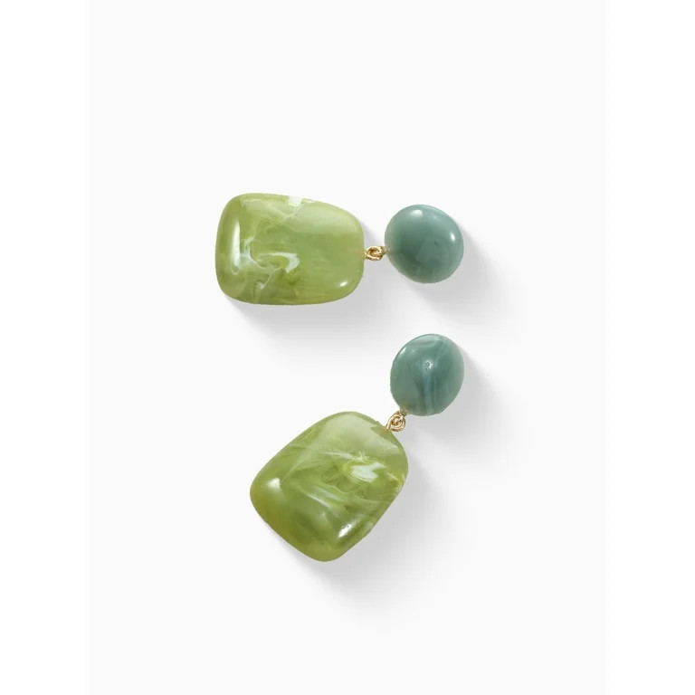 Time and Tru Blue/ Green Statement Earrings | Walmart (US)