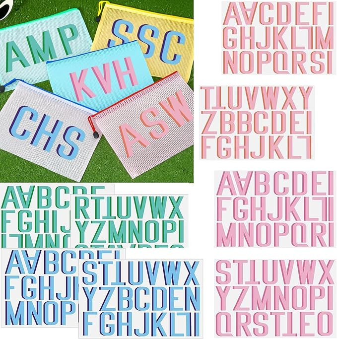 8 Sheet Personalized UV DFT Vinyl Letter Stickers Waterproof Shadow Monogram for Pool Bag Cup Wra... | Amazon (US)