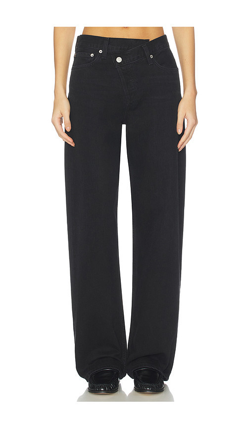 AGOLDE Arc Criss Cross Jeans in Black. Size 23. Also in 24, 25, 26, 27, 28, 32, 33. | Revolve Clothing (Global)