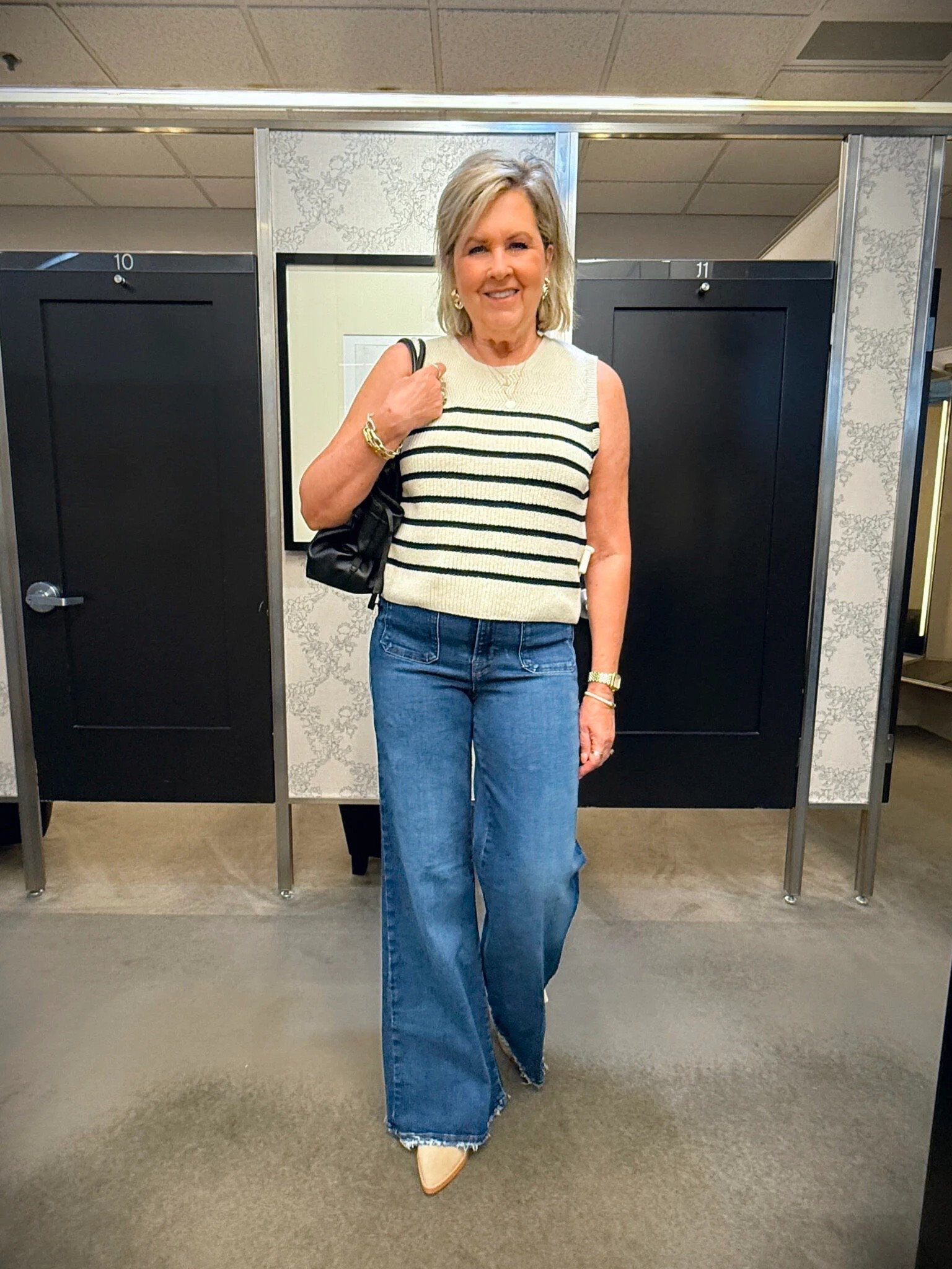 Part two of my Nsale favorites! Striped sweater tank size large | Good American jeans size 8 | Booties | Fall trends 

#LTKOver40 #LTKStyleTip #LTKSaleAlert