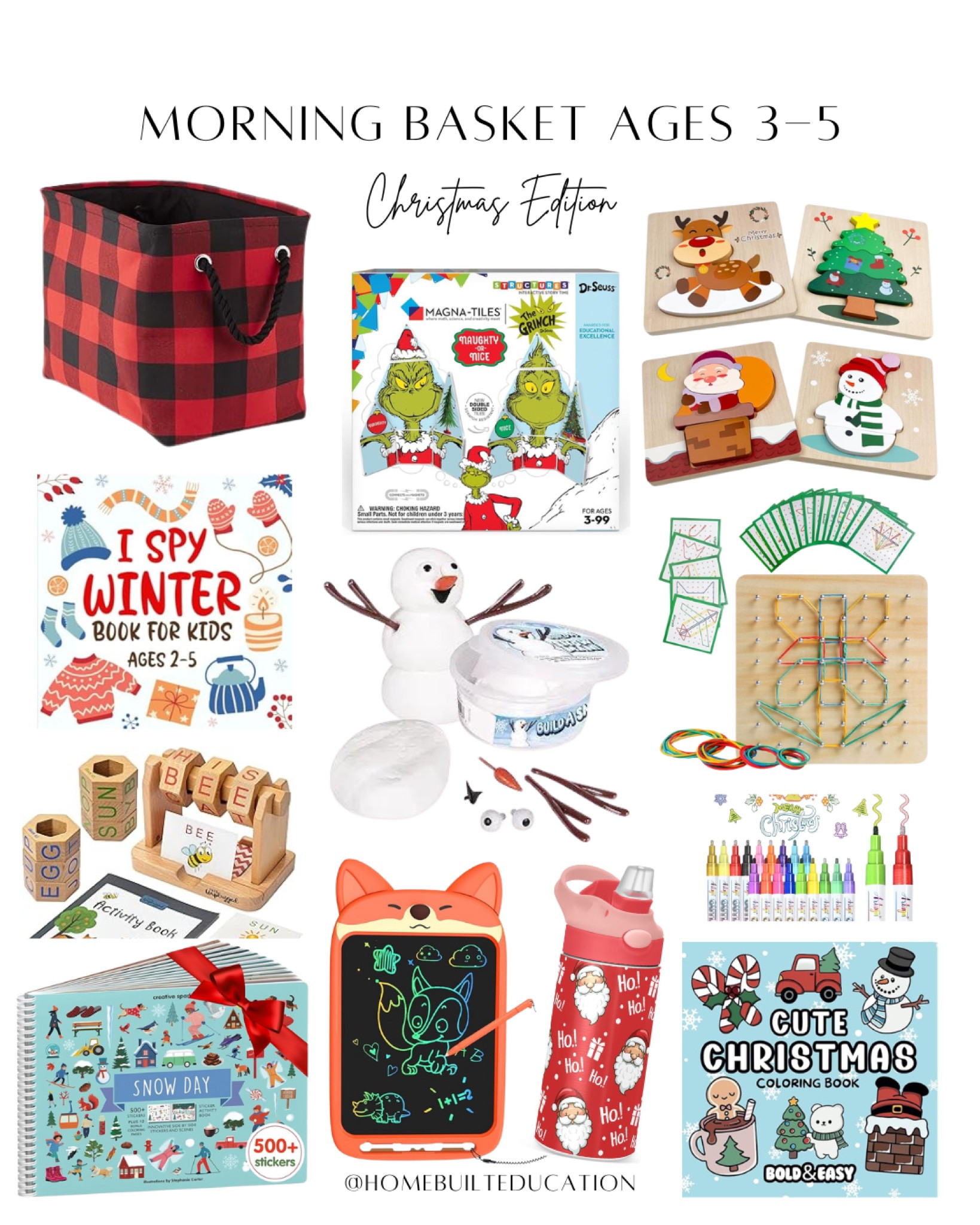 Holiday morning basket tailored for your kiddos ages 3-5! The perfect way to keep your littles busy and incorporate the holiday spirit! 

#LTKGiftGuide #LTKHoliday #LTKSeasonal