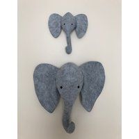Mini Faux Taxidermy Elephant Head/ Wall Mounted Animal Decor | Etsy (US)