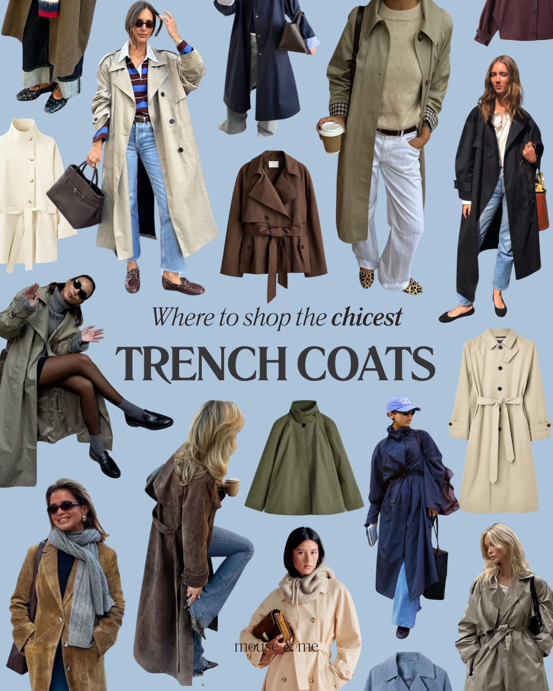Your transitional outerwear staple… tis the season of the trench 🧥

📷 Photo credits: @amaliemoosgaard @matildadjerf @tayrussell @josefinehj @pinterestuk 

#trenchcoat #suedetrench #croppedtrench #funnelneck #khaki