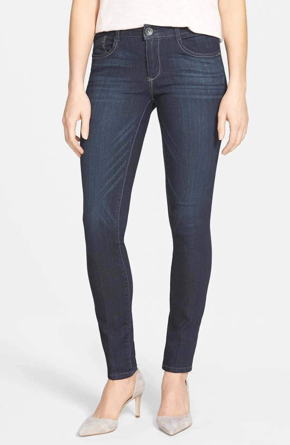 Wit & Wisdom Super Smooth Stretch Denim Skinny Jeans (Dark Navy) (Regular & Petite) (Nordstrom Exclu | Nordstrom