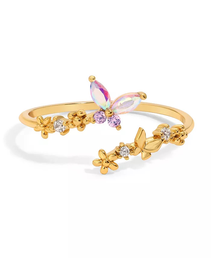 Crystal Multi-Color Dance of the Butterfly Adjustable Ring | Macy's