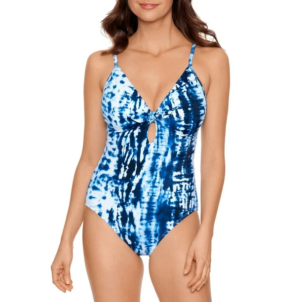 Time and Tru Women’s and Women's Plus Vertical Tie Dye One Piece Swimsuit | Walmart (US)
