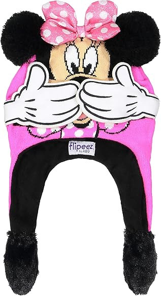 Winter Hat, Minnie Mouse Squeeze and Flap Fun Cold Weather Beanie for Kids, Pink, Little Girl Age... | Amazon (US)