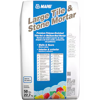 MAPEI Large Tile and Stone 50-lb White Thinset/Medium Bed Tile Mortar | Lowe's